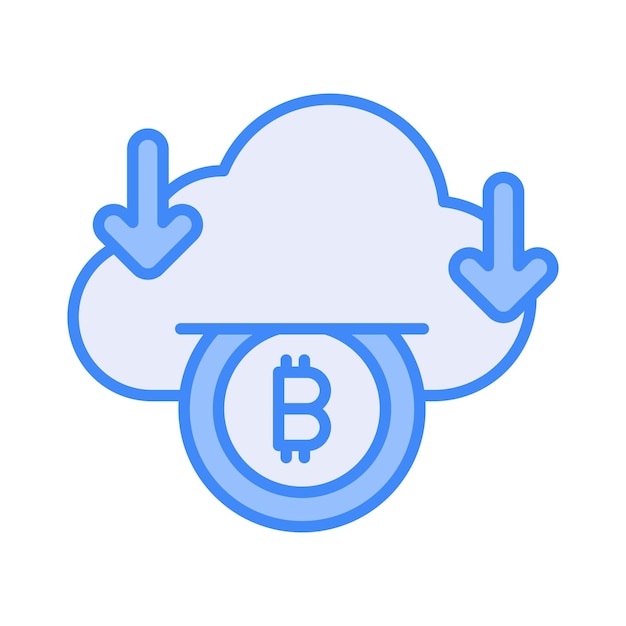 Bitcoin cloud mining vector design in modern style ready to use icon