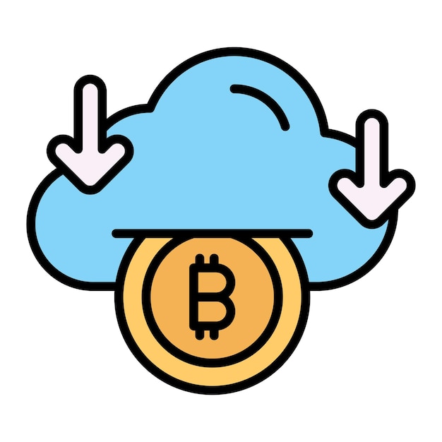 Bitcoin cloud mining vector design in modern style ready to use icon