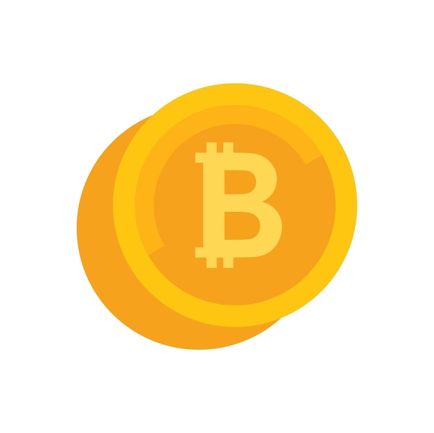 Bitcoin coin icon flat vector Crypto money Business finance isolated
