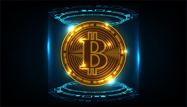 Bitcoin currency crypto coin with growth chart international stock exchange vector design