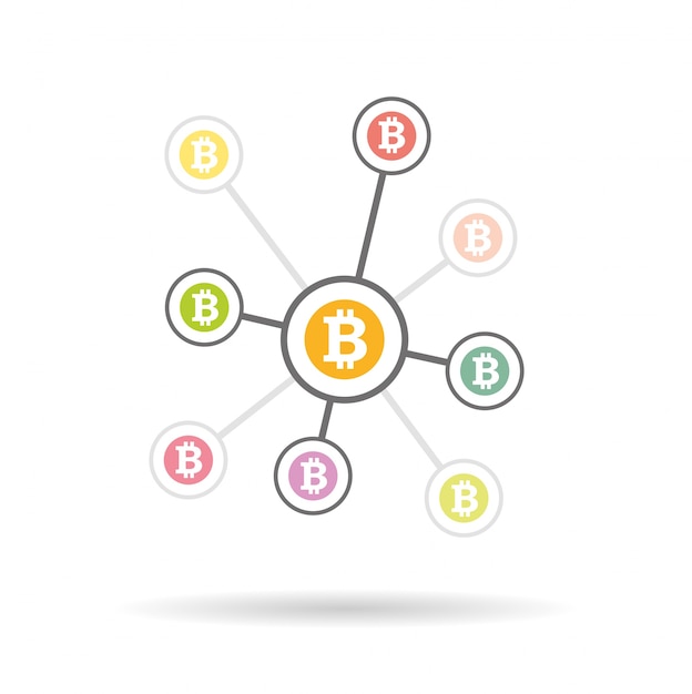 Bitcoin currency system peering network links illustration background
