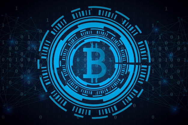 bitcoin digital currency futuristic digital money technology worldwide network concept