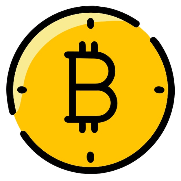 bitcoin logo sticker icon broken line