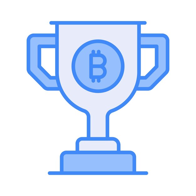 Bitcoin reward vector in customizable style isolated on white background