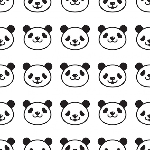 björn panda sömlöst mönster tecknad film