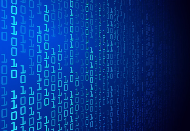 Blå binær kode cyberteknologi