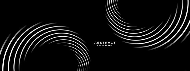 Black abstract background with spiral lines