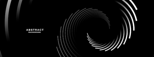 Black abstract background with spiral lines