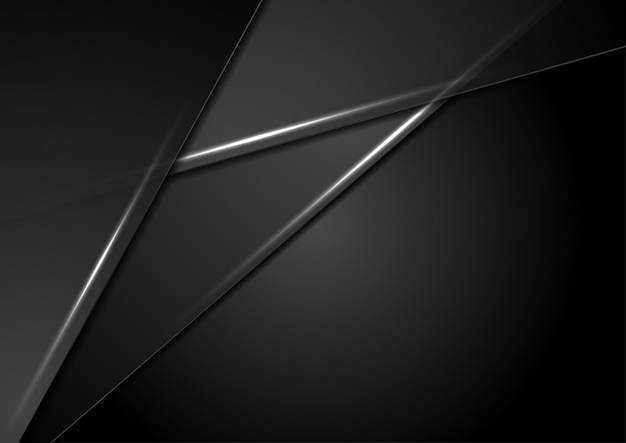 black abstract corporate background with neon lines vector tech design