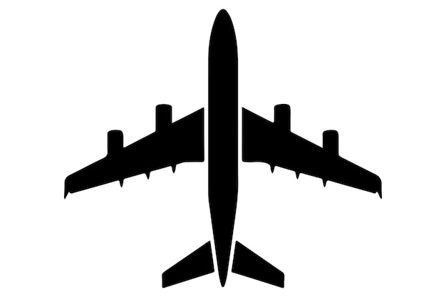 Black Airplane Silhouette for Aviation and Flight Concepts