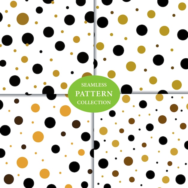 black and gold confetti dots seamless pattern background design