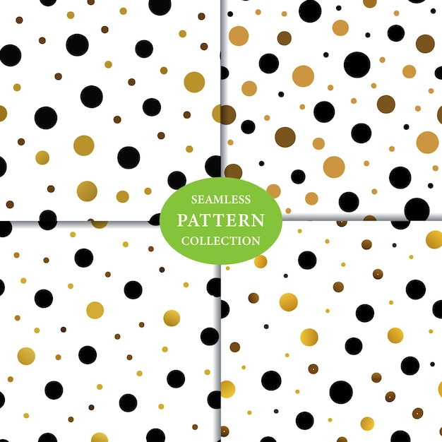 Black and gold confetti dots Seamless Pattern Background design