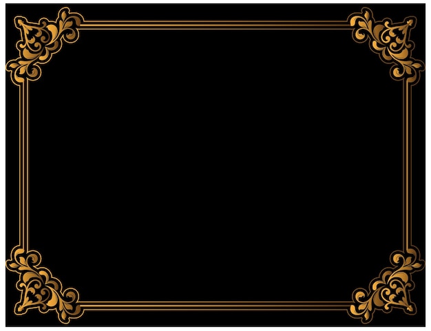 Black and gold frame with a border for text