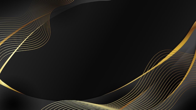 Black and Gold Luxury Abstract Background for Background Slide etc