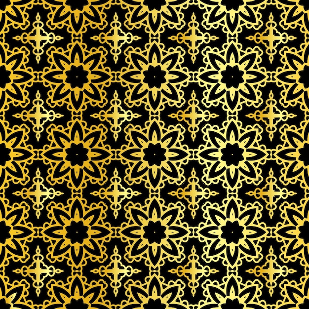 Black and gold ornament pattern Design Simple seamless background ready to print
