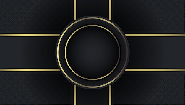 Black and gray gold color gradian luxury abstract background with circle shape