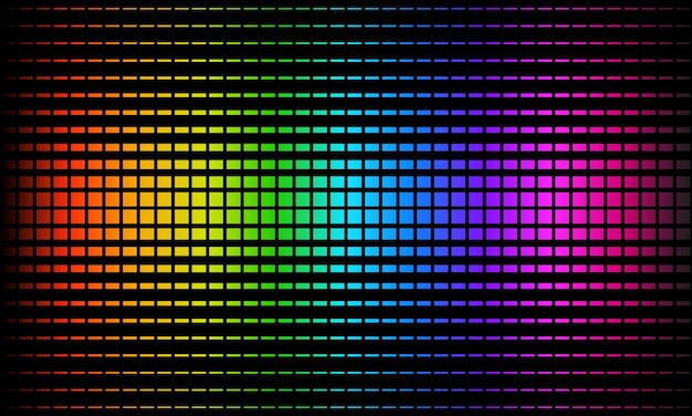 Black and rainbow abstract background with squares rectangles gradient Chart shape