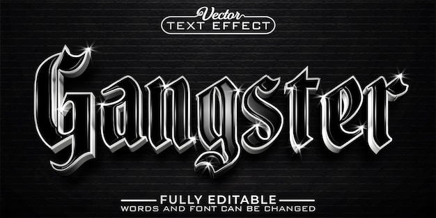 Black And Silver Gangster Editable Text Effect Template