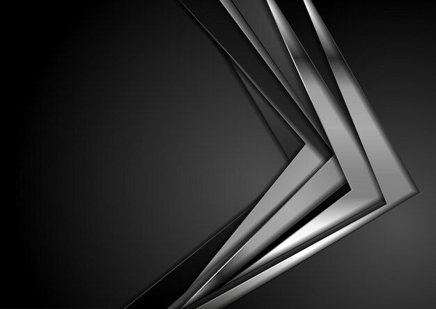Black and silver metallic stripes abstract corporate background