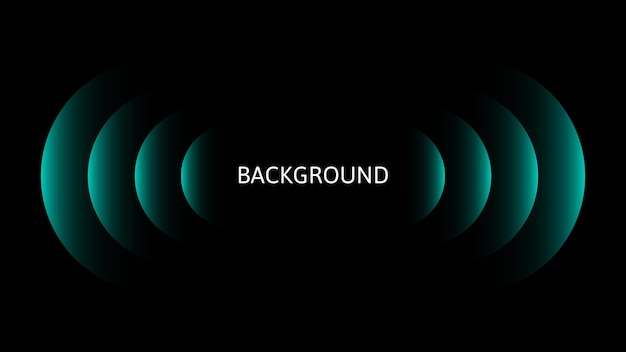 Black and teal green abstract background with gradient transition blended rounds overlay pattern
