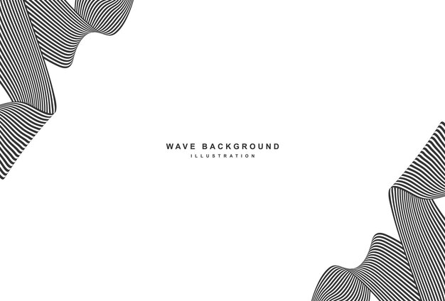 black and white abstract background with simple wavy line pattern