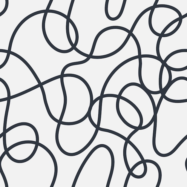 Black and White Abstract Curvy Lines Seamless Patterns minimal creative background