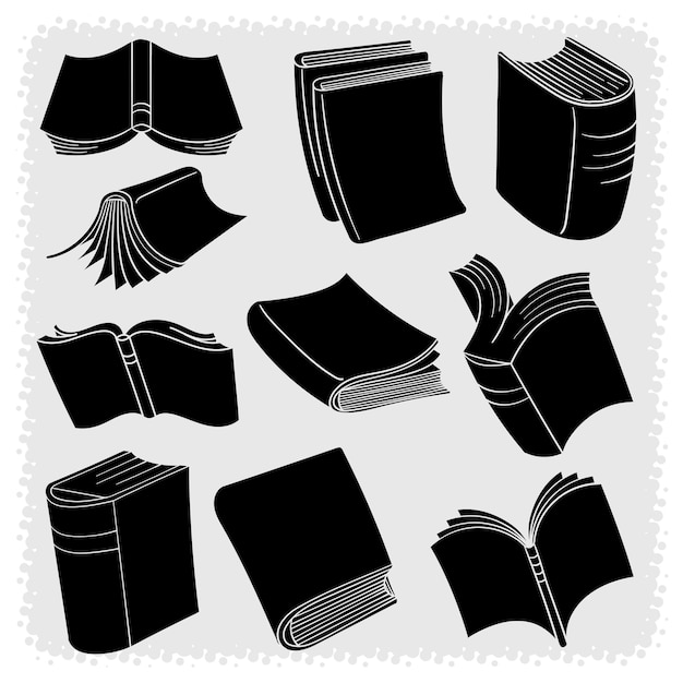 black and white book doodle