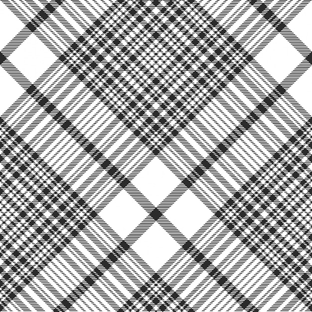 Black and white check plaid seamless fabric texture