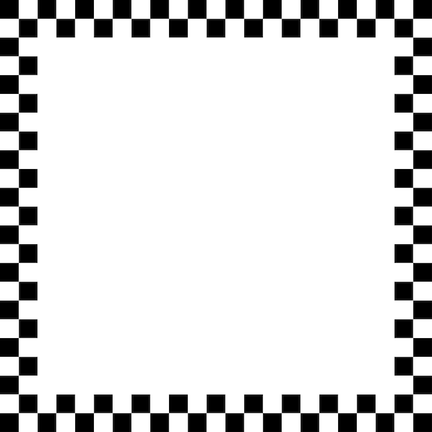 Black and white checkered frame in line art style photo frame geometric seamless pattern vector
