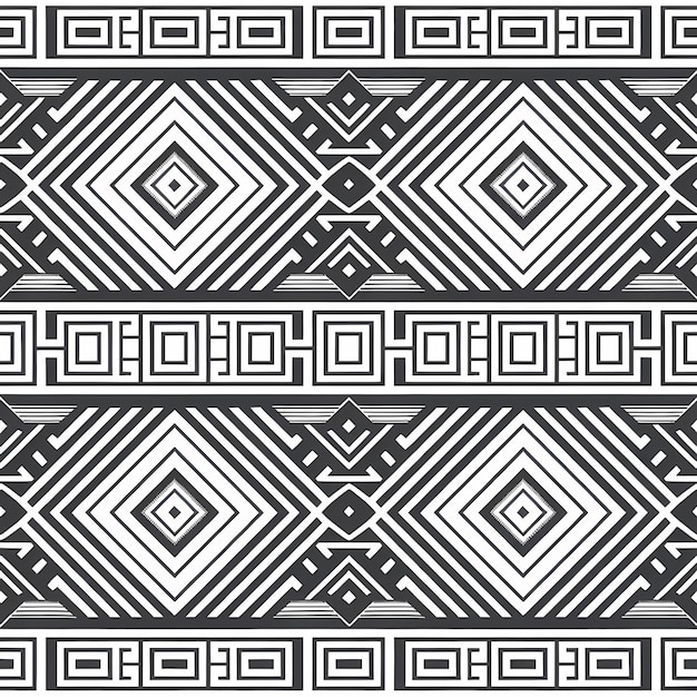 Black and White Geometric Pattern with Interlocking Squares and Rectangles