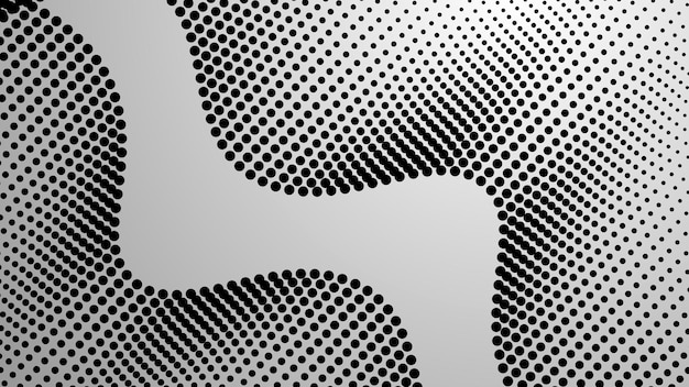 black and white halftone dots pattern abstract vector background