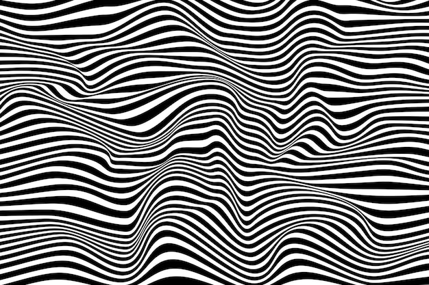 black and white line wave smooth dynamic striped background design