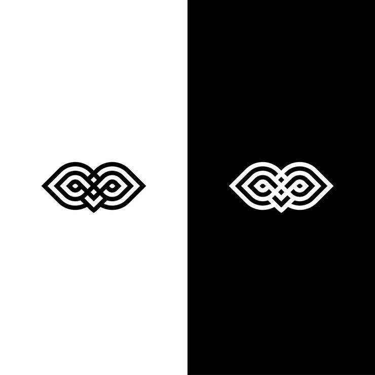Vektör black and white monogram logo that looks elegant with the same backgroun