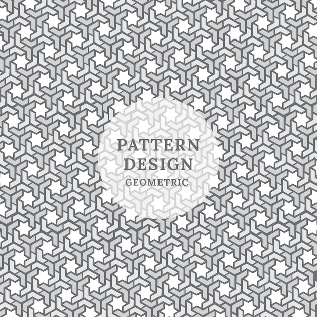 black and white outline pattern geometric islamic seamless design