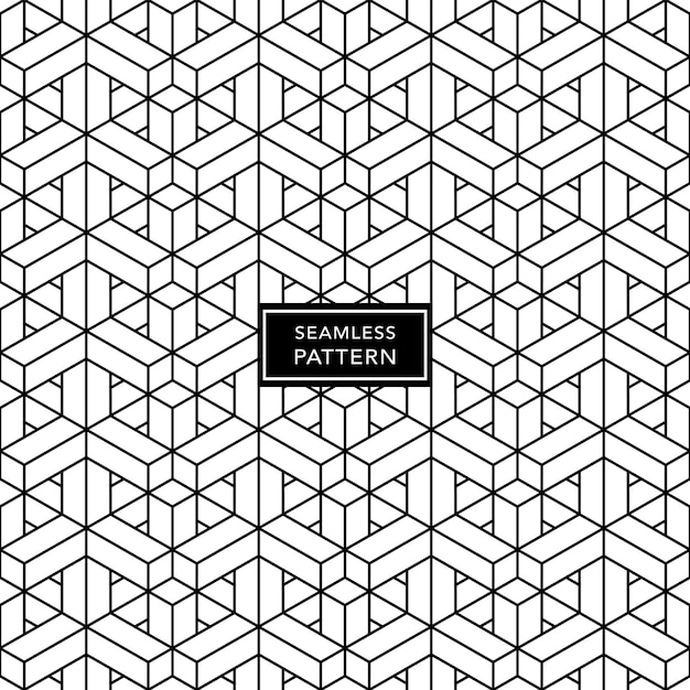 Black and white seamless geometric pattern background. Vector illustration.