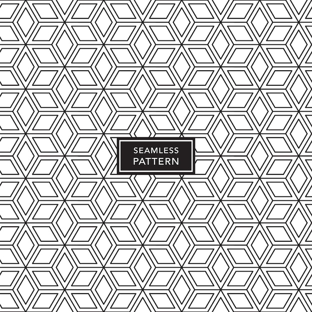 Black and white seamless geometric pattern background. Vector illustration.