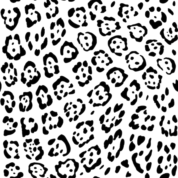Black and white seamless jaguar pattern