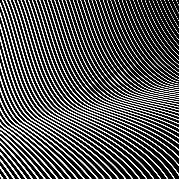 black and white stripes curve line pattern vector image
