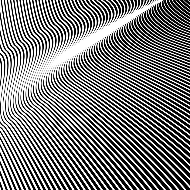 black and white stripes curve line pattern vector image
