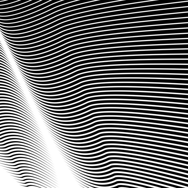 black and white stripes curve line pattern vector image