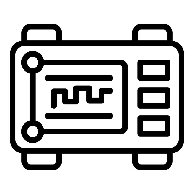 Black and white vector icon of a sound card