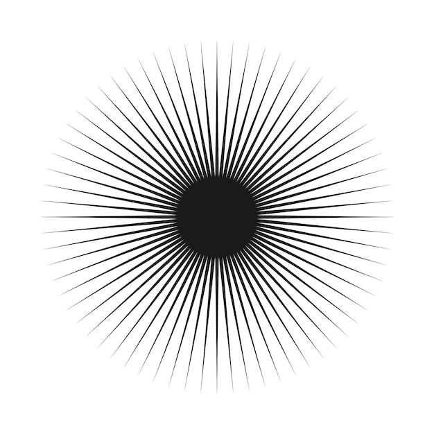 Black and white vector of Sunburst Pattern