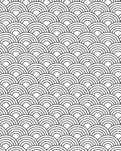 Black and white wallpaper japanese cloud pattern