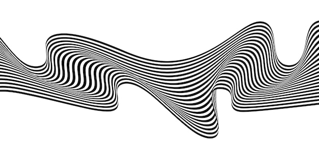 Black and white wavy stripes background
