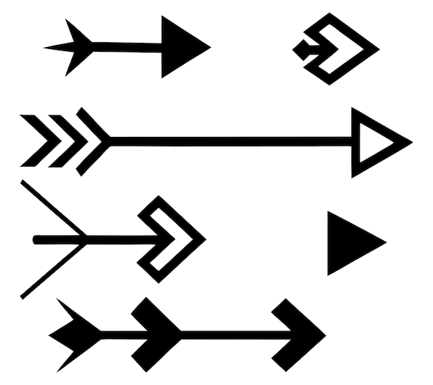 Black arrow icons set Vector