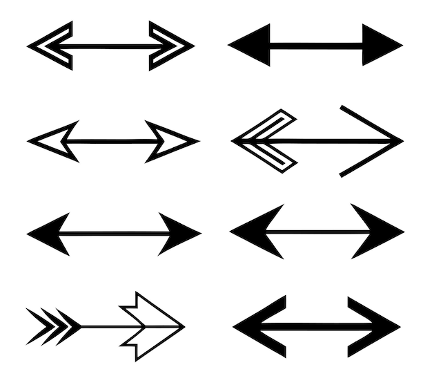 Black arrow icons set Vector