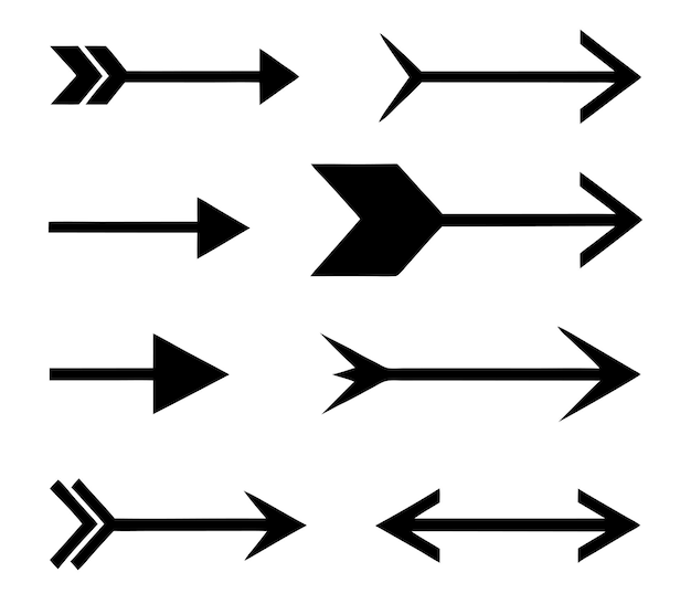 Black arrow icons set Vector