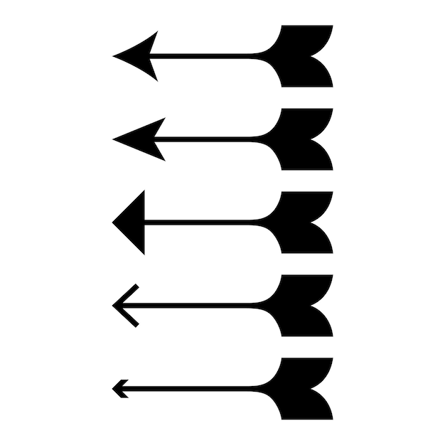 black arrows icons set vector