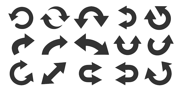 black arrows with arrows pointing to the left