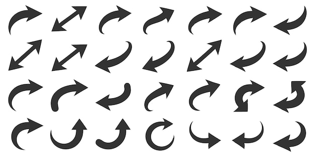 black arrows with arrows pointing to the right